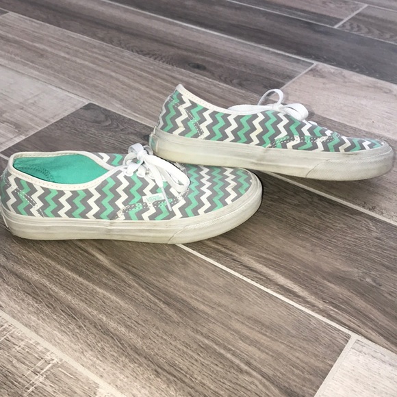 Chevron VANS! Mint, Gray, White sz 6.5 - Picture 5 of 5